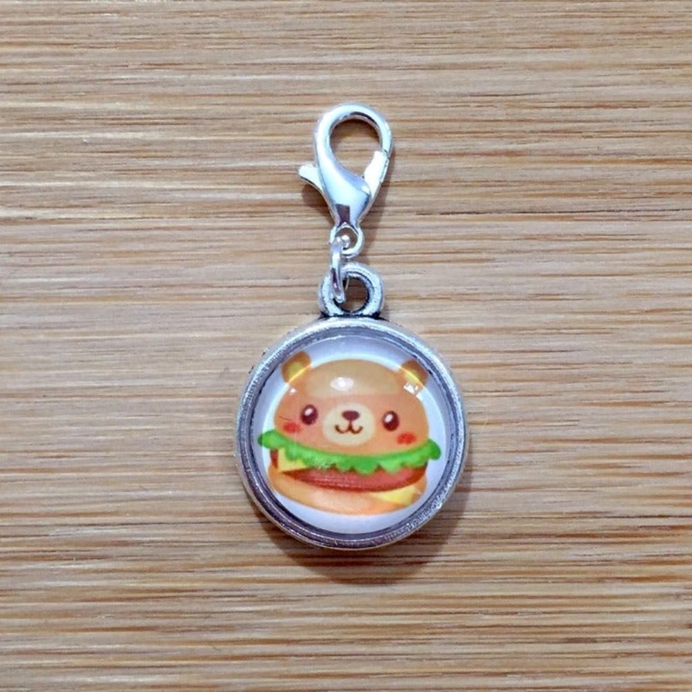 Planner Hamburger Cabochon Glass Charm